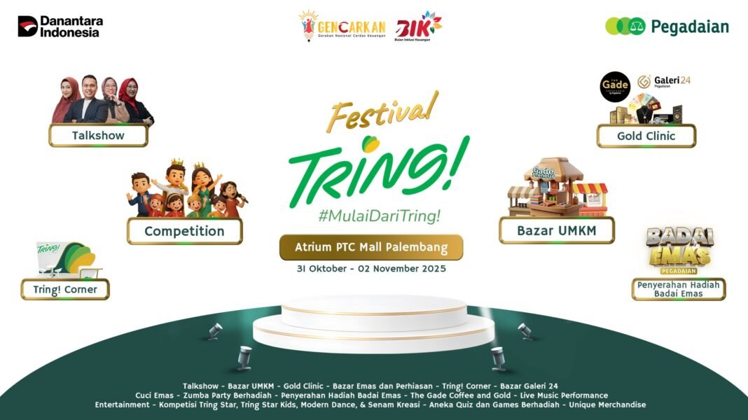 Festival Tring! 2025 Hadir di PTC Mall Palembang: Sinergi Edukasi Keuangan dan Hiburan Festival Tring! 2025 Hadir di PTC Mall Palembang: Sinergi Edukasi Keuangan dan Hiburan