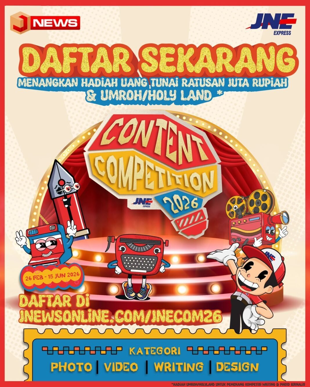 JNE Gelar JNE Content Competition 2026, Ajak Masyarakat “Bergerak Bersama, Beragam Cerita JNE Gelar JNE Content Competition 2026, Ajak Masyarakat “Bergerak Bersama, Beragam Cerita