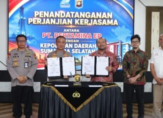 Kapolda Sumsel dan PT Pertamina EP Teken Kerja Sama Strategis Pengelolaan Sumur Minyak