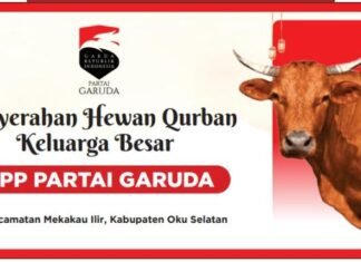 DPP PARTAI GARUDA SERAHKAN KURBAN DI MEKAKAU ILIR