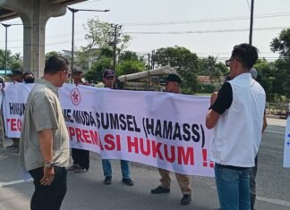 Masa HAMASS dlDesak apenetapan Tersangka klKasus Dugaan Korupsi di Cabang Bank Sumsel Babel Pagaralam