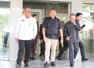 Karutan Kelas I Palembang Dampingi Kakanwil Ditjenpas Sumsel Bahas PKS Persidangan Elektronik Bersama Ketua Pengadilan Tinggi Palembang dan Kajati Sumsel
