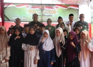Groundbreaking Mushola di Desa Muara Gula, Korem 044/Gapo Hadir Tebar Kepedulian
