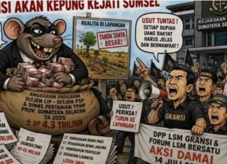 GRANSI AKAN KEPUNG KEJATI SUMSEL, DANA HINGGA 4,3 TRILIUN TAK JELAS