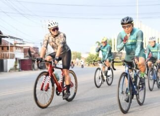 Pererat Sinergitas dan Budayakan Hidup Sehat, Danrem 044/Gapo Gowes Bersama Tim Gowes Musi Polda Sumsel