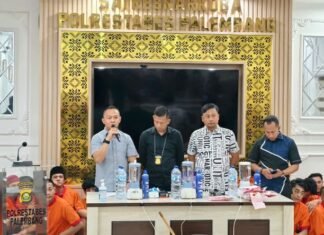 Amankan 61 Tersangka dari 49 Kasus, Satresnarkoba Polrestabes Palembang Musnahkan Barang Bukti