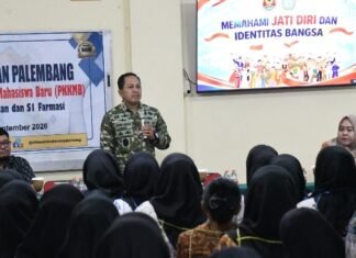 Bekali Generasi Muda, Danrem 044/Gapo Sampaikan Wawasan Kebangsaan di PKKMB STIKES Abdurahman