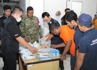 Rutan Kelas I Palembang Gelar Razia Gabungan dan Tes Urine Bersama TNI, POLRI, BNNP Sumsel dan PATNAL