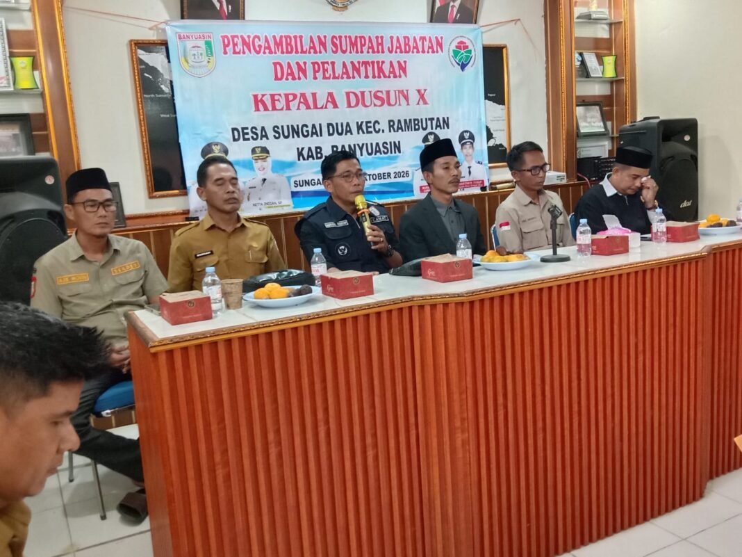 Khidmat! Lia Anggereni, S.Pd. Diambil Sumpah dan Dilantik Jadi Kepala Dusun X Desa Sungai Dua Khidmat! Lia Anggereni, S.Pd. Diambil Sumpah dan Dilantik Jadi Kepala Dusun X Desa Sungai Dua