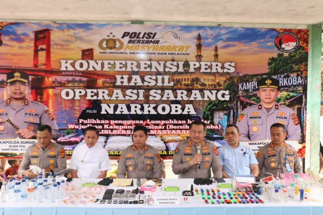 Polda Sumsel Tindak 40 Titik Kampung Narkoba, Bandar dan Pengedar Diproses Hukum Polda Sumsel Tindak 40 Titik Kampung Narkoba, Bandar dan Pengedar Diproses Hukum